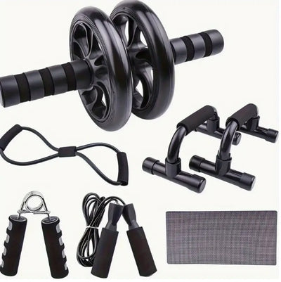 7pcs Strength Training Set  Webbing, 2 Push Up Tools, Grip Reinforcement, Type 8 Tension Rope, Jump Rope, And Kneeling Pad